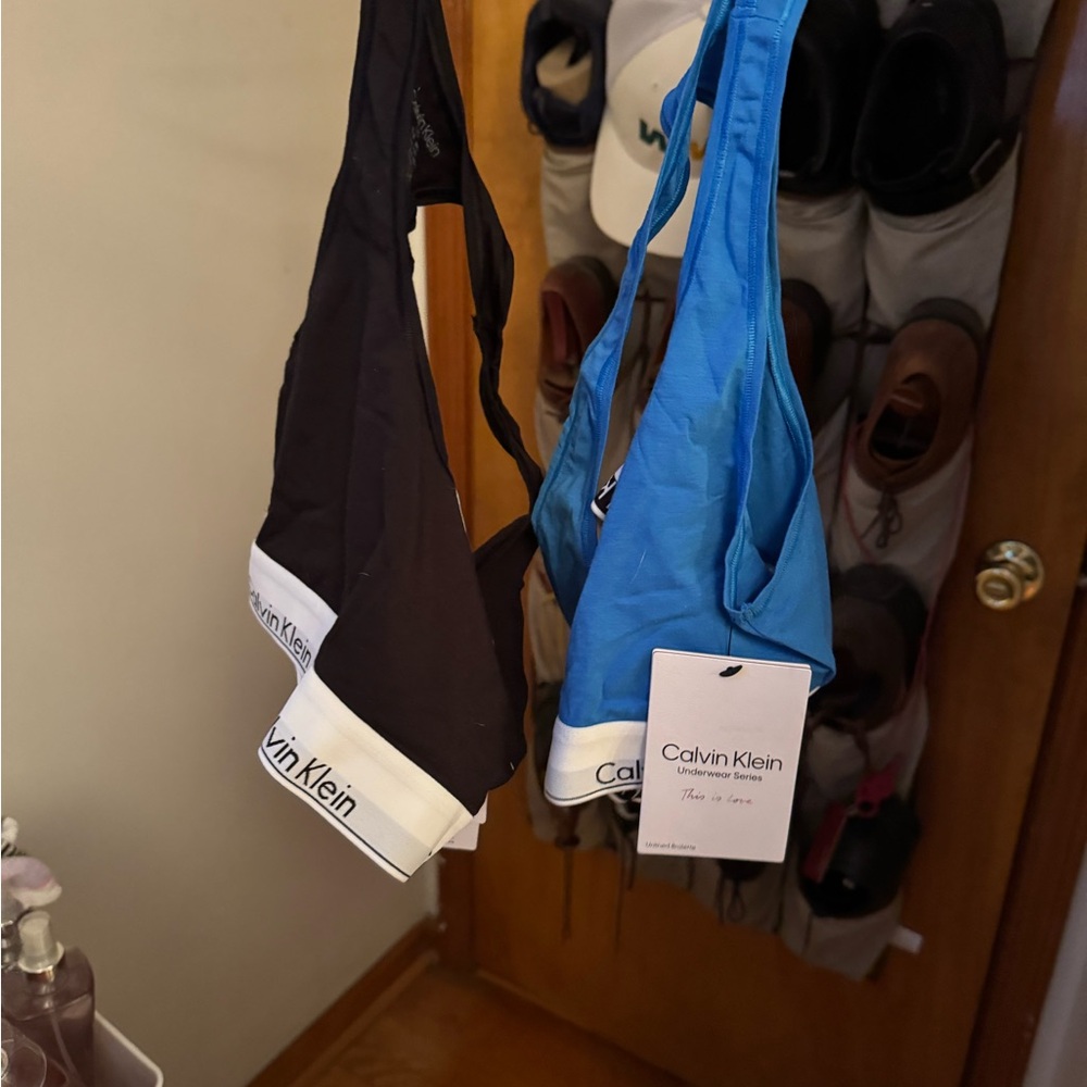 Calvin Klein Black and Blue Bralette Set